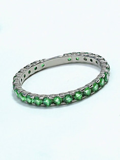 Кольцо из серебра р.14 Joli Jewelry К-1861р001, изумруд искусственный