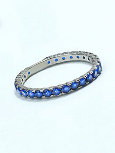 Кольцо из серебра р.19 Joli Jewelry К-1861р002, сапфир искусственный