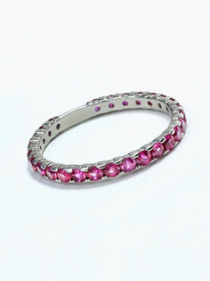 Кольцо из серебра р.18 Joli Jewelry К-1861р003, рубин искусственный