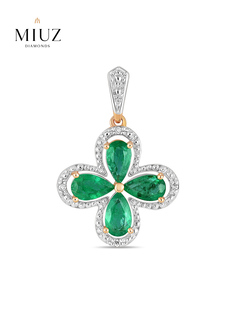 Кулон из золота MIUZ Diamonds (Московский ювелирный завод) P01-SS-35787-EM, изумруд