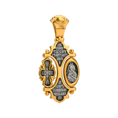 Подвеска из серебра Елизавета Православный крест Владимирская икона Божией Матери, фианит