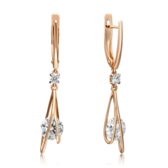 Серьги из золота PLATINA jewelry 02-4564-00-401-1110, фианит