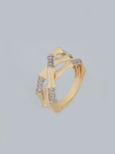 Кольцо из желтого золота р.18.5 Gatamova 09к13550 бриллиант