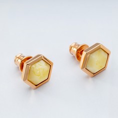 Серьги пусеты из серебра TOP CRYSTAL 412533563205, янтарь