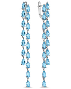 Серьги подвески из белого золота MIUZ Diamonds E01-59823, топаз