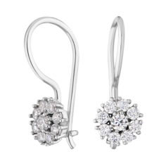 Серьги из серебра ЮВЕЛИР КАРАТ 2125931/9, фианит