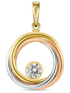 Кулон из комбинированного золота MIUZ Diamonds P2040-I2AHOP200583, фианит