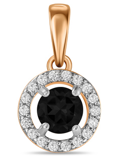 Кулон из красного золота MIUZ Diamonds P01-34393, оникс/фианит