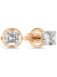 Серьги пусеты из красного золота MIUZ Diamonds E2031-MIS-0030, фианит