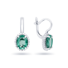 Серьги из серебра Великолепный Век СР-659-16Н, празиолит
