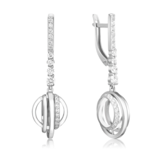 Серьги подвески из серебра PLATINA jewelry 02-5142-00-401-0200, фианит