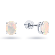 Серьги пусеты из серебра Великолепный Век ПСР-563-38Н, опал