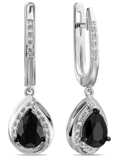 Серьги подвески из белого золота MIUZ Diamonds E2018-ER03070AKS-R17, бриллиант/сапфир
