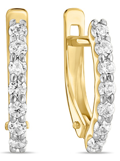 Серьги из желтого золота MIUZ Diamonds E2031-027167-2-12, фианит