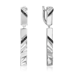 Серьги подвески из серебра PLATINA jewelry 02-5070-00-402-0200, фианит