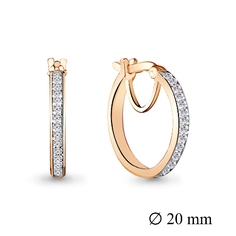 Серьги конго из красного золота Aquamarine 42424А, фианит