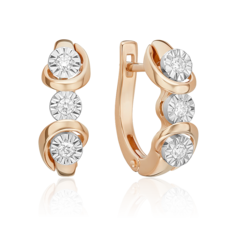 Серьги из золота PLATINA jewelry 02-5241-00-101-1111, бриллиант