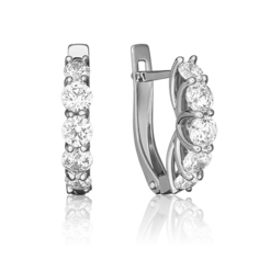 Серьги из белого золота PLATINA jewelry 02-4581-00-401-1120, фианит