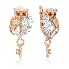 Серьги из золота PLATINA jewelry 02-5322-00-000-1111, эмаль