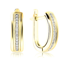 Серьги из желтого золота VALTERA 107427, бриллиант