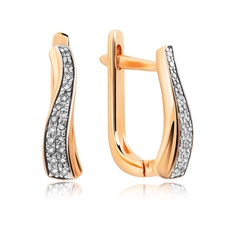Серьги из красного золота VALTERA 108238, бриллиант