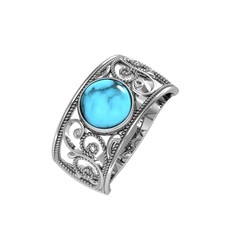Кольцо из серебра р.18,5 ПРИВОЛЖСКИЙ ЮВЕЛИР 201022-BZ, бирюза