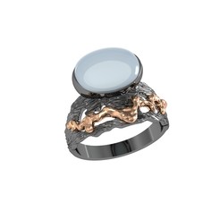 Кольцо из серебра р.19,5 ПРИВОЛЖСКИЙ ЮВЕЛИР 297716-LN, лунный камень