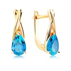 Серьги из красного золота VALTERA 111495, топаз искусственный
