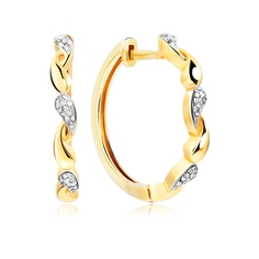 Серьги конго из желтого золота VALTERA 111660, бриллиант