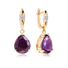 Серьги из золота с аметистами и бриллиантами VALTERA 112438