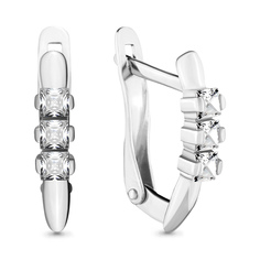 Серьги из белого золота Aquamarine 46389, фианит