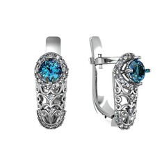 Серьги из серебра ПРИВОЛЖСКИЙ ЮВЕЛИР 301582-FA11KD02, фианит/корунд