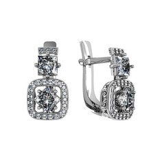 Серьги из серебра ПРИВОЛЖСКИЙ ЮВЕЛИР 301595-FA11, фианит
