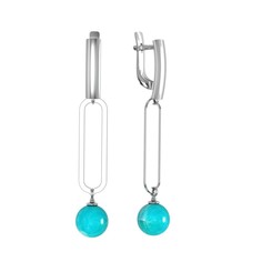 Серьги из серебра ПРИВОЛЖСКИЙ ЮВЕЛИР 301678-AZ, амазонит