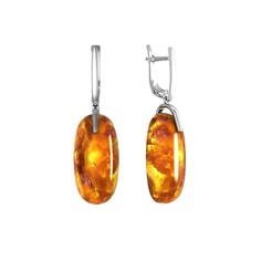 Серьги из серебра ПРИВОЛЖСКИЙ ЮВЕЛИР 303446-YN, янтарь