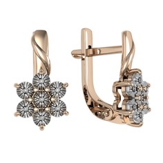 Серьги из серебра ПРИВОЛЖСКИЙ ЮВЕЛИР 306636-BR, бриллиант