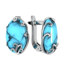 Серьги из серебра ПРИВОЛЖСКИЙ ЮВЕЛИР 331930-BZ, бирюза
