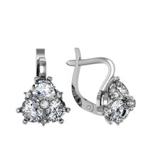 Серьги из серебра ПРИВОЛЖСКИЙ ЮВЕЛИР 341901-FA11, фианит