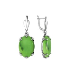 Серьги из серебра ПРИВОЛЖСКИЙ ЮВЕЛИР 351293-NF, нефрит