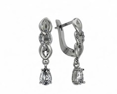 Серьги из серебра ПРИВОЛЖСКИЙ ЮВЕЛИР 371176-FA11, фианит