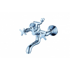 Смеситель для ванны Diadonna двуручковый с коротким поворотным изливом, хром