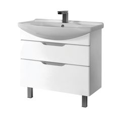Тумба Dreja LAGUNA PLUS105, белый глянец с раковиной ЛАГУНА105