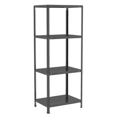Стеллаж металлический черный Металл Завод СТФ 1800x700x400 мм 4 полки