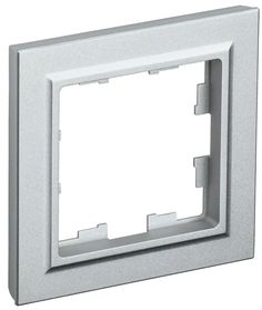 Рамка IEK Brite РУ-1-БрА BR-M12-K47 1x серебристый (упак.:1шт)