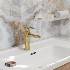 Смеситель для раковины WasserKRAFT Neckar 2100 глянцевый золотистый, арт. 9070626