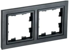 IEK BRITE Рамка 2-мест. РУ-2-БрЧ черн.