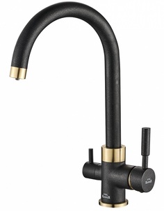 Смеситель для кухни Zorg Steel Hammer SH 713 BLACK BR, чёрный / бронза