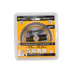 Пильный диск по дереву для УШМ 125x1.2/2x22.23/20/16 мм, 40Т GRAFF 21112540