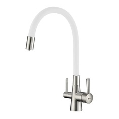 Смеситель Lemark Comfort LM3075BN-White для кухни с подключением к фильтру, белый