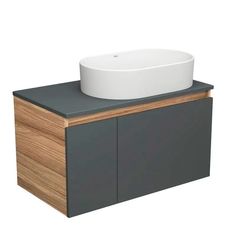 Тумба Bau Dream Blackwood 80 графит, раковина овальная BAU Nimb 55х35, BD2925 Bauedge